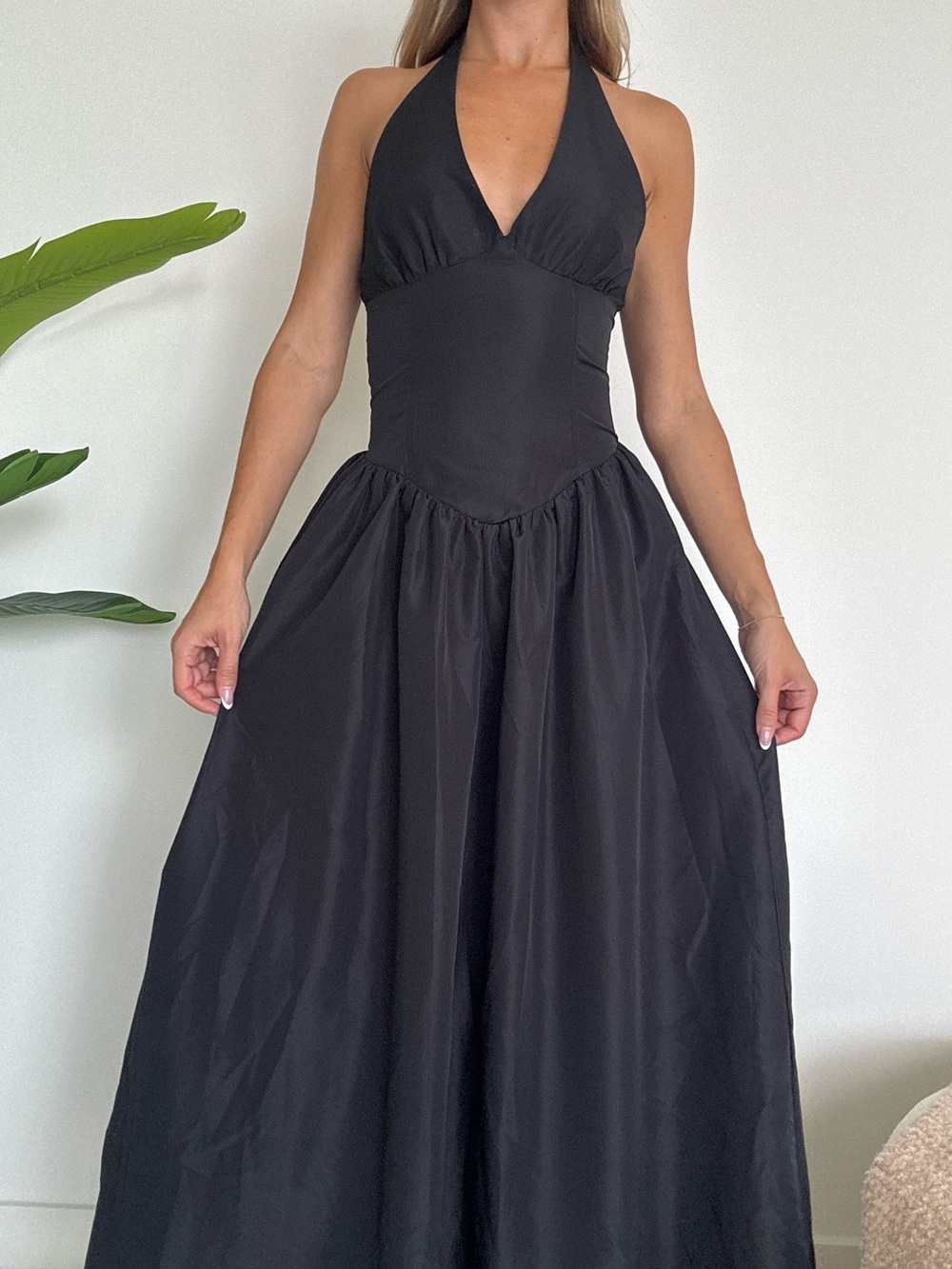 More to ComeHalter Neck Black Maxi Dress